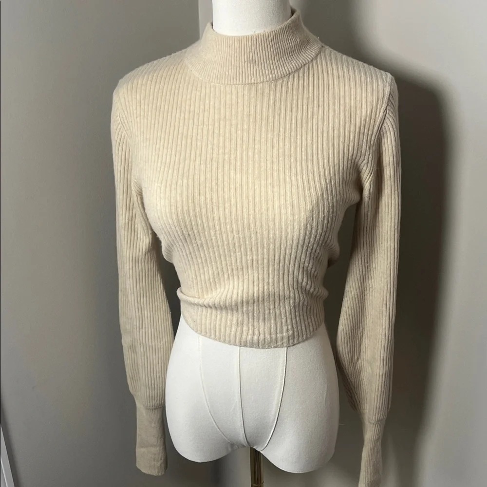 Reformation Osteria Tie Back Cashmere Sweater - Picture 1 of 7